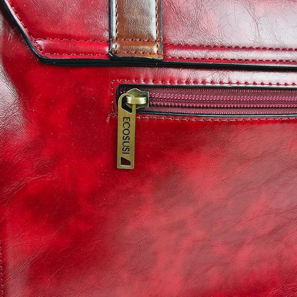 Ecosusi Vegan Leather Medium Messenger Crossbody Convertible Bag - Picture 6 of 10